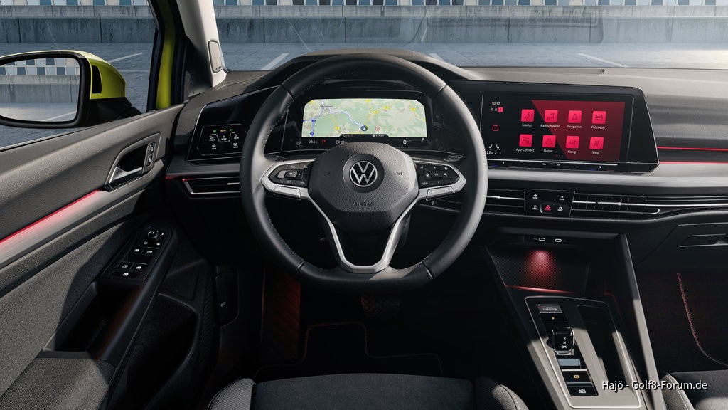 Voll digitalisiertes Cockpit des Golf 8